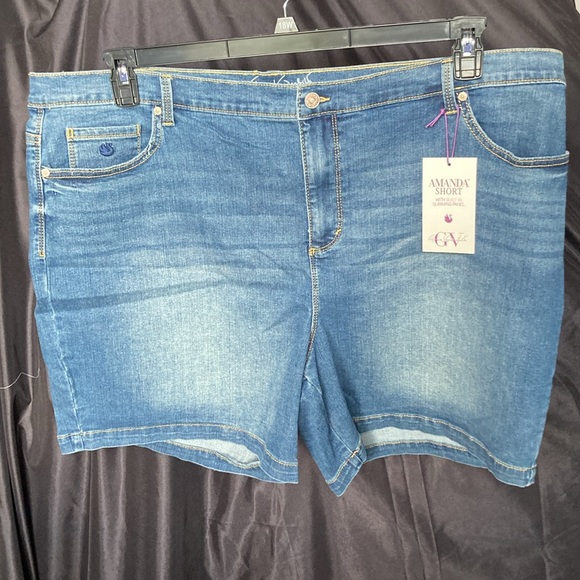 Gloria Vanderbilt Amanda jean Short w slimming panel denim flex 22W - Picture 8 of 17